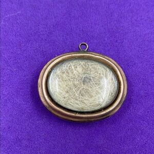 💛 Antique 9k Oval Mourning Pendant